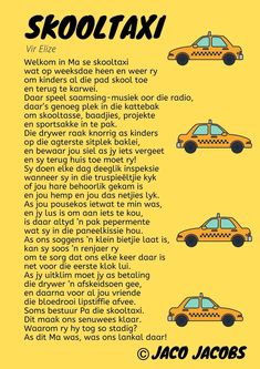 a yellow poster with three cars on it and the words skooltaxi written in black