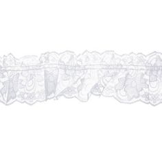 Dress your sewn creations up for absolute success with Stretch Lace Trim. This gorgeous trim features floral details and scalloped edges. Add it to dresses, accessories, and more for a perfectly put-together look! Details: 	 Width: 3 1/4" 	 Country Of Origin: USA 	 Contents: 96% Polyester & 4% Elastic Available in 1-yard increments. Average spool size is approximately 24 yards. Price displayed is for 1-yard. Enter the total number of yards you want to order. White Fitted Lace With Ruffles, White Ruffled Lace, Coquette Bathroom, White Lace Trim Top, Lace Png, Roblox Clothing, Clipping Masks, Lace Trim Top, Sewing Ribbon