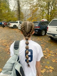 #gameday #gamedayhairstyle French Braid With Ponytail, Easy Sports Hair, Game Day Braids, Gameday Hair, Athletic Hair, Basketball Hair, Cool Brown Hair