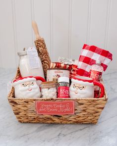 a basket filled with lots of different items