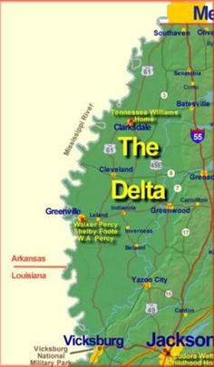 a map of the delta with major cities