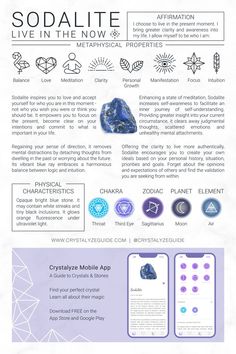 Enhance Your Crystal Practice 📲 𝐃𝐨𝐰𝐧𝐥𝐨𝐚𝐝 𝐨𝐮𝐫 𝐅𝐑𝐄𝐄 𝐂𝐫𝐲𝐬𝐭𝐚𝐥𝐲𝐳𝐞 𝐀𝐩𝐩 on the App Store & Google Play. #Sodalite #Crystals #HealingCrystals Sodalite Crystal Meaning, Crystal Practice, Sodalite Properties, Sodalite Meaning, Crystal Knowledge, Accept Yourself, Sodalite Crystal