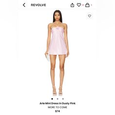 Revolve Arie Mini Dress In Dusty Pink Size M Never Worn, Only Tried On - Comes With Tags Super Cute, True To Size! Pink Bday Dress, Light Pink Dress Short, Baby Pink Mini Dress, Pink Dress Mini, Sisterhood Round, Light Pink Mini Dress, Satin Hoco Dress, Dresses Revolve, Light Pink Shorts