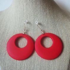 Retro Bright Red, Long Dangle, PIERCED Earrings Light Weight S13 Resin Acetate Gold tone hook and setting Drop is 2 1/2" long Beautiful earrings! Please see my other listings for more vintage jewelry- I am happy to combine the shipping. Thanks so much! Red Plastic Party Jewelry, Trendy Red Plastic Jewelry, Trendy Red Resin Earrings, Red Plastic Earrings For Gift, Handmade Red Plastic Earrings, Trendy Red Plastic Earrings, Pierced Earrings, Bright Red, Earings Piercings