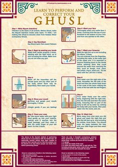 a poster with instructions on how to use the ghusl