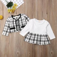 Plaid Outerwear, Plaid Outfits, Plaid Coat, Girls Clothing Sets, 80 Dress, Long Sleeve Plaid