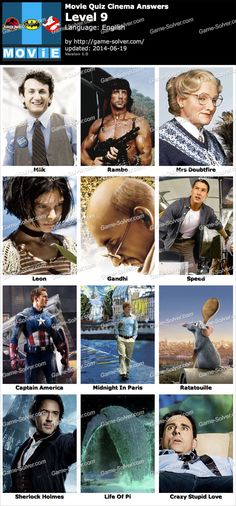 the movie poster is shown with many different pictures and words in each one, including an image