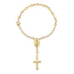 This gold plated Guadalupe bead rosary bracelet is the perfect gift for first communion, confirmation, Catholic weddings, and other special occasions. The bracelet features a beautiful depiction of Our Lady of Guadalupe, the patron saint of Mexico. Show your devotion with this elegant accessory. Your choice of Rhodium or Gold Plated brass Signature "Nuestra Senora de Guadalupe" medal Adjustable length from 7.25" to 6" Bead Rosary, Fashion Beads, Our Lady Of Guadalupe, Rosary Bracelet, Lady Of Guadalupe, Ring Pendant Necklace, Diamond Shop, Elegant Accessories, Handmade Beads