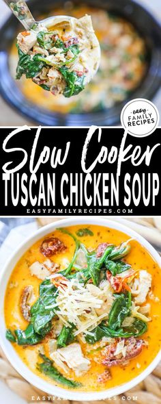 this slow cooker tuscann chicken soup is the perfect way to enjoy it