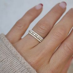 Pearl & Diamond Stacking Ring Set – Berlinger Jewelry Pearl And Diamond Band Ring, Small Diamond Eternity Band, Baby Ring Stack, Anniversary Bands For Her Diamond Stacking Rings, Wedding Band Alternatives, Stacked Eternity Rings, Gold Diamond Stacking Rings, Stack Diamond Rings, Diamond Stack Rings