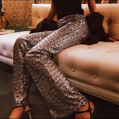 Sequined, Boot Cut Pants (Preorders) Dm Saturday Night Fever Outfit, Studio 54 Fashion, Women Wide Leg Pants, Sequin Jeans, Saturday Night Fever, Plain Pants, Sequin Pants, Night Fever, Colored Pants