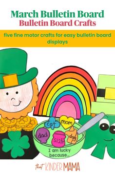 the march bulletin board is filled with crafts and activities to teach children about st patrick's day