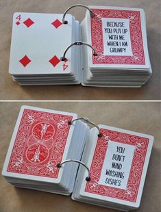 four different ways to make a playing card book