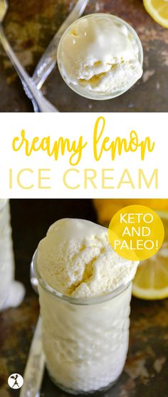 Creamy Lemon Ice Cream :: paleo, keto, GAPS diet option Ice Cream Lemon, Lemon Ice Cream, Low Carb Ice Cream, Lemon Ice, Postre Keto, Lemon Benefits, Water Benefits, Gaps Diet, Keto Ice Cream