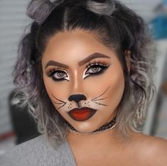 Plus Size Cat Costume, Cat Lips Makeup, Cat In The Hat Makeup Woman, Cat Halloween Makeup For Women, White Cat Makeup, Cat In The Hat Makeup, Cat Makeup Look, Cat Costume Makeup, Theatre Tips