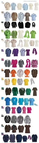 a large poster with many different types of clothes