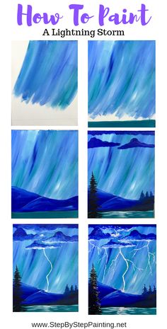 how to paint a lightning storm with step by step instructions