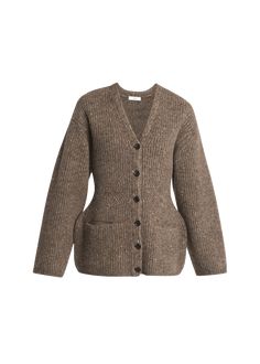 Find CO Structured Wool Cashmere Cardigan on Editorialist. Co ribbed cardigan V neckline; button front Long sleeves Front pockets Structured fit Wool/cashmere/nylon/polyamide Imported Brown Ribbed Outerwear For Work, Brown Ribbed Cardigan For Work, Ribbed Wool Outerwear For Work, Wool Ribbed Outerwear For Work, Tweed Cardigan, Brown Co, Silk Knit, Ribbed Cardigan, White Cardigan