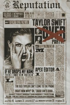 Taylor Swift Wall Decor, Reputation Poster, Retro Black And White, Vintage Music Posters, Fan Poster, Print Aesthetic, Diy Print, I Love Cinema