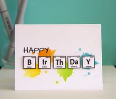 a birthday card with the word happy written on it