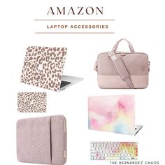 the laptop accessories are on display in front of an advertisement for amazon's latest laptop accessories