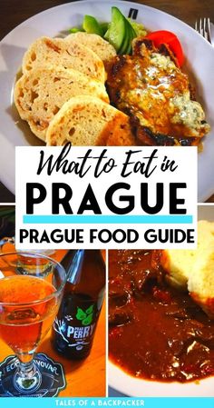 what to eat in prague food guide with pictures of different types of food and drinks