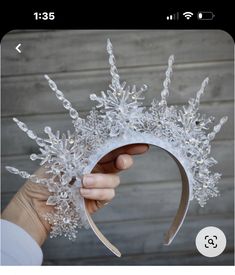 Snowflake Crown, Queen Headpiece, Goddess Headdress, Christmas Headdress, Frozen Headband, Winter Goddess, Headband Costume