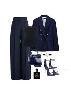 Blue Business Outfit, Blue Suit Women Outfit, Business Women Outfit, Suit Ideas, Preformance Outfits, Business Outfits Women, Sophisticated Outfits