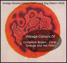 an orange and red circle with the words vintage colours of cinnamon brown coral, orange and hot pink