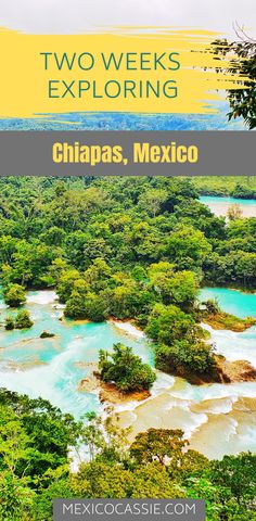 looking down on turquoise water and green trees (part of a waterfall area in Chiapas, Mexico) Mexico Family Vacation, Mexico Tourism, Vacation Family, Best Family Vacations, Visit Mexico, Love Culture