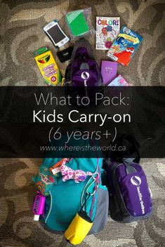 What to pack in a kids carry-on to distract them on the plane Kids Travel Bags, Disney Worlds, Kids Travel Activities, Airplane Activities, On The Plane, Plane Travel