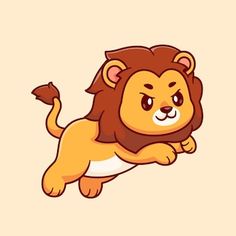 a cartoon lion is flying through the air with his paws on its chest and eyes closed