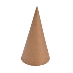 a brown paper cone on a white background