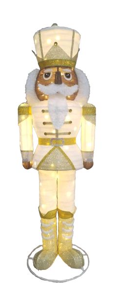 a light up nutcracker figure with lights on it's chest and arms