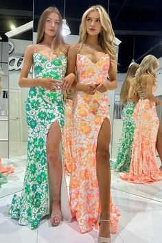 Spaghetti Straps Backless Lace Up Mermaid Orange Sequin Lace V Neck Pr – Weitese Dress Mermaid Sweetheart, Prom Inspo, Mismatched Bridesmaids, Awards Night, Mismatched Bridesmaid Dresses, V Neck Prom Dresses, Wedding Dresses With Flowers, Wedding Flower Girl Dresses, Cute Mermaid