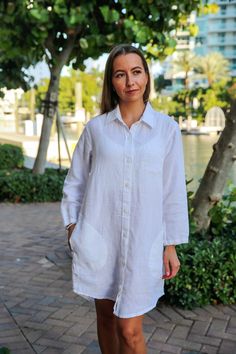 - medium weight linen - 100% European flax - pre-washed/pre-shrunk - soft and comfortable - great texture and lovely wrinkles Relaxed Fit Linen Button-up Dress, Collared Linen Dress With Relaxed Fit, Casual Collared Linen Dress In Relaxed Fit, Casual Collared Linen Dress With Relaxed Fit, Relaxed Fit Collared Linen Dress, Linen Shirt With Button Cuffs For Daywear, Casual Collared Linen Dress, Spring Linen Shirt With Buttons, Spring Linen Blouse With Buttons