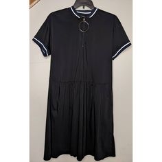 Zara Woman T-Shirt Dress Size Large. Perfect Condition. Brand New With Tags. Adorable!!! Zara Casual Black Mini Dress, Casual Black Mini Dress By Zara, Black Mini Dress With Short Sleeves For Daywear, Zara Black Casual Midi Dress, Embroidered Blue Dress, Khaki Shirt Dress, Zara Strappy, Ribbed Bodycon Midi Dress, Yellow Lace Dresses