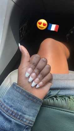 coffin shaped french tip nails with a pointy pinky 😍 Coffin Shaped French Tip Nails, Tip Nails, Skin Nails, Hair Skin Nails, French Tip Nails, Coffin Nails, Hair Skin, Nail Tips, Oh My