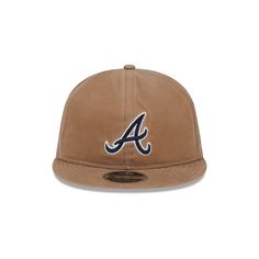 The Atlanta Braves Waxed Canvas Khaki Retro Crown 9FIFTY Adjustable Hat features an embroidered Braves logo at the front panels with eyelets on each side with an adjustable D-Ring closure at the rear. Adjustable Flat Bill Hats For Fan Gear, Adjustable Flat Bill Hat For Fan Gear, Casual College Hats With Logo Patch, Casual Brimmed Fitted Hat For Baseball Season, Urban Adjustable Brimmed Hat, Adjustable Fitted College Hat With Embroidered Logo, Adjustable Fitted Hat With Embroidered Logo For College, Adjustable Fitted Hat With Embroidered Logo And Flat Brim, Adjustable Fitted Hat With Curved Brim For Fan Gear