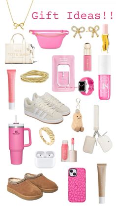 a bunch of items that are on top of a white background with the words, gift ideas