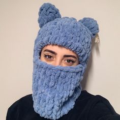 Handmade Balaclava Cozy Full Face Balaclava For Cold Weather, Blue Balaclava For Cold Weather And Winter, Blue Balaclava For Winter Cold Weather, White Warm One-size Balaclava, Casual Knitted One-size Balaclava, Hand-knitted Full-face Balaclava, One Size, Knitted One-size Hooded Balaclava, Cozy Hand Knitted One-size Balaclava, Knitted Balaclava