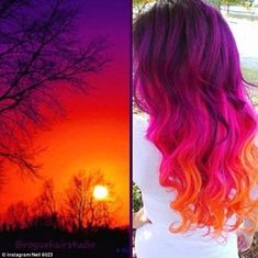 Sunset Hair Color, Cheveux Oranges, Sunset Hair, New Hair Trends, Beautiful Hair Color