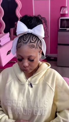 Different Lemonade Braids, Braided Up Ponytail With Design, Bow Braided Hairstyles, Cheer Hairstyles Black Women, Updo Braided Ponytail, Braided Ponytail Bun, Braided Up Ponytail, Up Ponytail, Feed In Ponytail