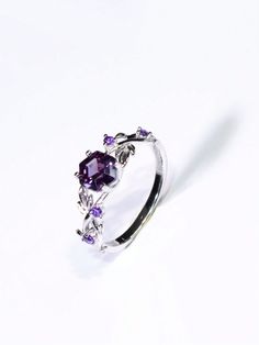 925 Silver Purple Crystal Color Hexagon Cubic Zirconia Branch Ring, Size 5-9, Suitable For Any Occasion And Daily Wear For Women  Fashionable   925 Sterling Silver     Fine Jewelry, size features are:Bust: ,Length: ,Sleeve Length: Daily Wear For Women, Purple Wedding Rings, Hair Jewelry For Braids, Hair Braid Rings, Dreadlock Jewelry, Braid Jewelry, Fashion Mirror, Future Engagement Rings, Branch Ring