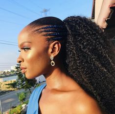 Blue Cornrows, Natural Hairstyles For Women, Yakoema Fashion, Ghana Braids Hairstyles, Braids With Shaved Sides, Soft Locs, Braided Hairstyles For Black Women Cornrows, Braided Hairdo