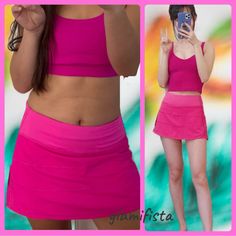 Sold Out Rare Nwt - Run Pace Rival Skirt Pow Pink Sz.4.6 Tall Cute And Flattering! Perfect For Tennis, Running Or To And From Adjustable Waistband With Two Inside Waist Pockets And A Back Zipper Pocket. Approx Measurements Sz.4 Waste 13.5’ Sz.6 Waste 14.5’ Length 13.5 - 14.5 Check Out My Other Listings - I Have Same In Sonic Pink Tall, White /Black / Red Discount On 2+ Items Bundle +Save Fitted Pink Tennis Skirt For Gym, Pink Stretch Yoga Skort, Pink Sports Skirt With Lining, Stretch Pink Yoga Skort, Pink Lined Sports Skirt, Pink Sports Skirt With Built-in Shorts, Pink Workout Skirt With Built-in Shorts, Pink Athleisure Lined Skirt, Pink Lined Athleisure Skirt