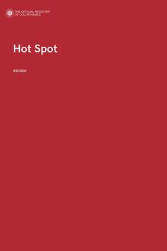 a red book cover with the words hot spot in white letters on top of it