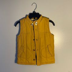 Genuine Kids By Osh Kosh Tan/Brown Vest With Plaid Inside Lining Never Worn. Great Condition. Tags Are Removed. Size 5t Casual Yellow Outerwear For School, Tan Vest, Brown Vest, Tan Brown, Kids Jacket, Jackets & Coats, Plaid, Color