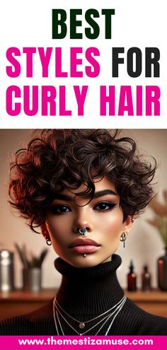 Ai image of woman with short curly hairstyle. Hair Type Chart, Styles For Curly Hair, Curly Fringe, Curly Hair Trends, Modern Shag, Layered Curls, Curly Bangs, Curly Hair Types, Hair Regimen