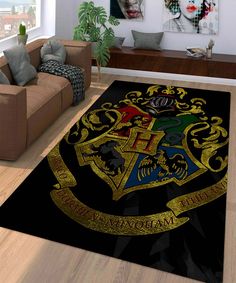 hogwarts logo harry potter Living room carpet rugs Harry Potter Living Room, Logo Harry Potter, Hogwarts Logo, Harry Potter Room, Harry Potter Wand, Area Rug Living Room, Living Room Area Rugs, Harry Potter Hogwarts